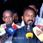 സമസ്ത നേതാവ് ജിഫ്രി മുത്തുക്കോയ തങ്ങളുമായി കൂടിക്കാഴ്ച നടത്തി സന്ദീപ് വാര്യര് ; ഭരണഘടനയുടെ പകര്പ്പ് കൈമാറി